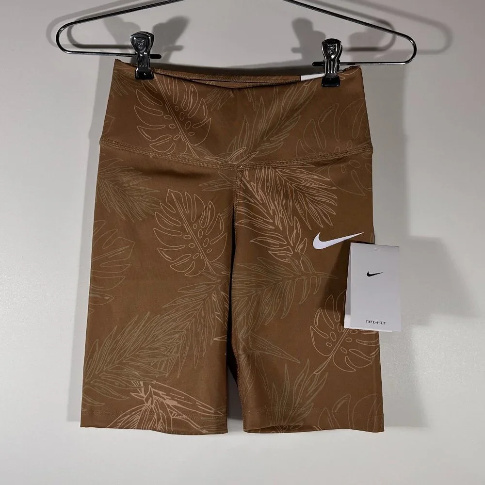 Nike One Tight Fit 7" Floral Print Bike Shorts Women Size XS / New